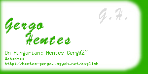 gergo hentes business card